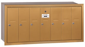 Salsbury 7 Door Vertical Mailbox Brass