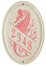 Whitehall Sea Horse Vertical Oval Coral