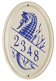 Whitehall Sea Horse Oval Dark Blue
