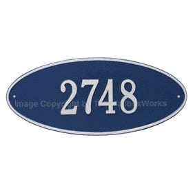 Whitehall Madison Oval Plaque Blue Silver
