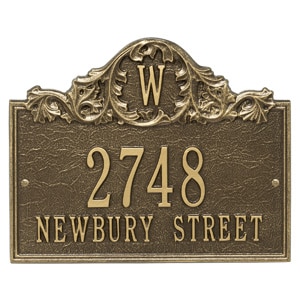 Whitehall Acanthus Monogram Plaque Antique Bronze
